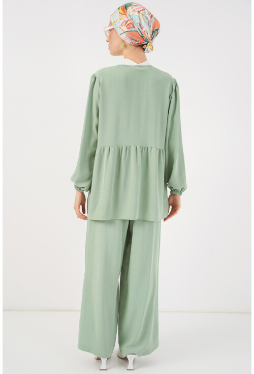 Kadın Önü Bağcıklı Tunik Pantolon İkili Takım 6744