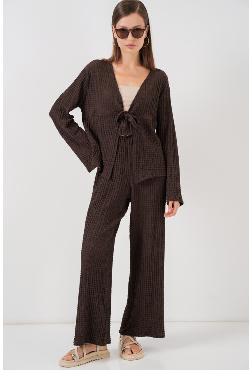 Kadın Örme Bluz Pantolon İkili Takım 30052