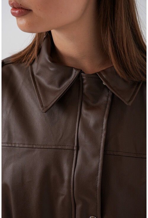 Kadın Oversize Deri Ceket 1055