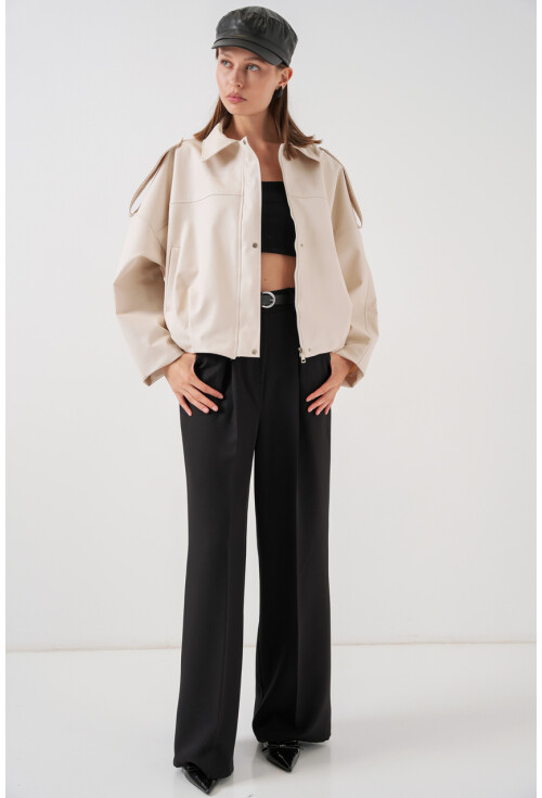 Kadın Oversize Deri Ceket 1055