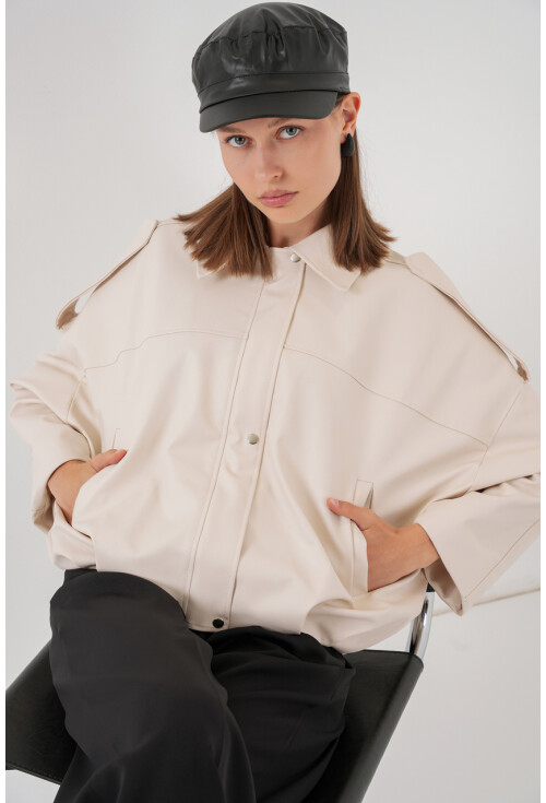 Kadın Oversize Deri Ceket 1055