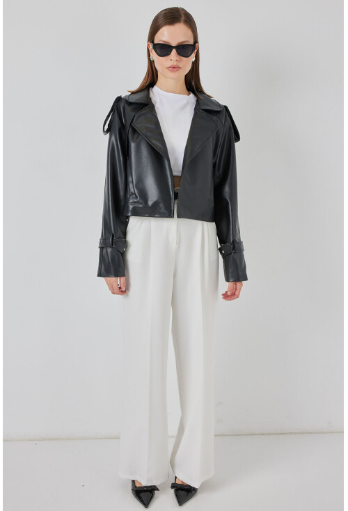 Kadın Oversize Deri Mont Ceket 1047