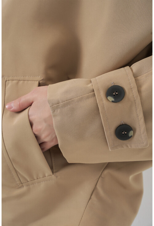 Kadın Oversize Kısa Trençkot 5977