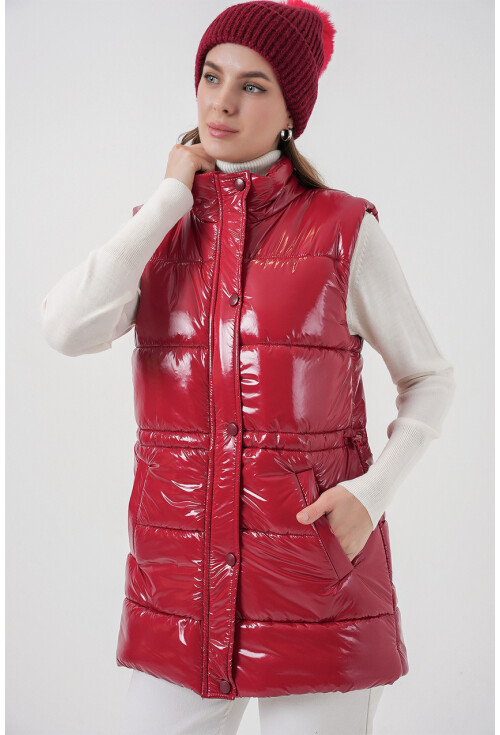 Kadın Parlak Şişme Yelek 5218