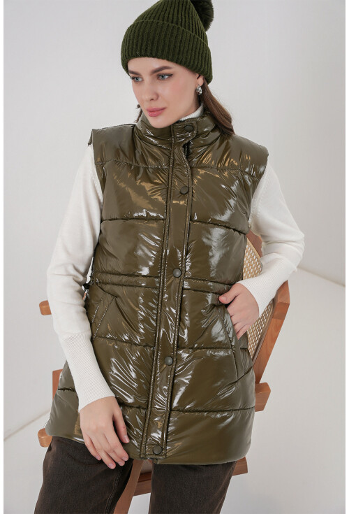 Kadın Parlak Şişme Yelek 5218