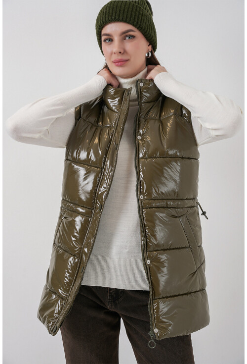 Kadın Parlak Şişme Yelek 5218