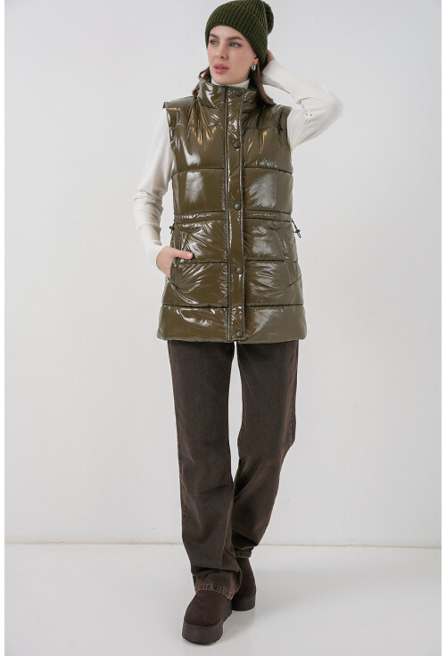 Kadın Parlak Şişme Yelek 5218