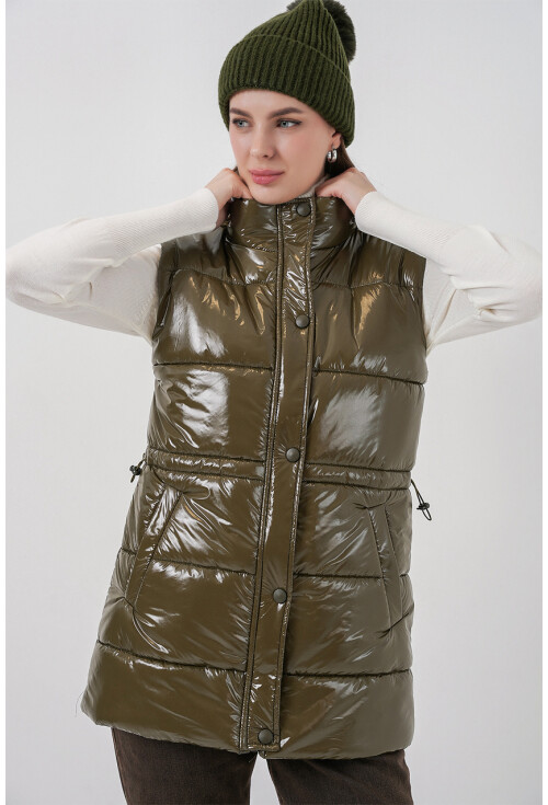 Kadın Parlak Şişme Yelek 5218