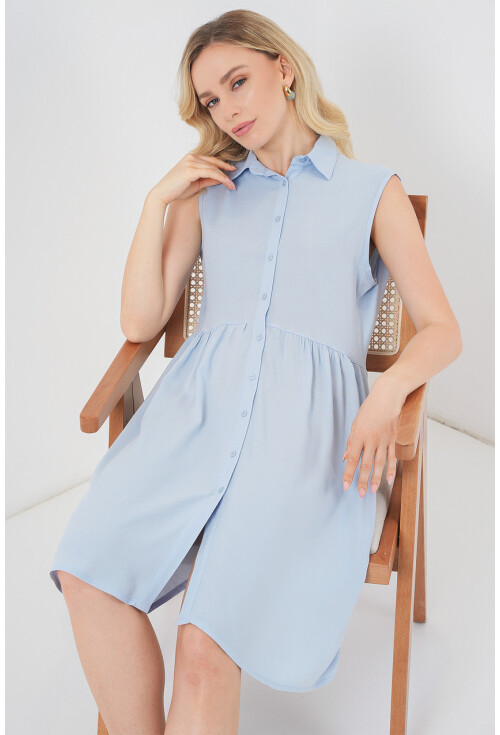 Kadın Sıfır Kol Midi Elbise 2563