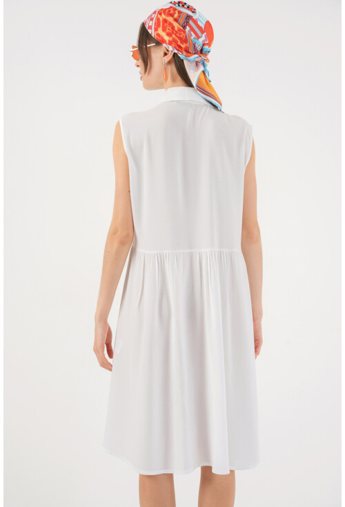 Kadın Sıfır Kol Midi Elbise 2563