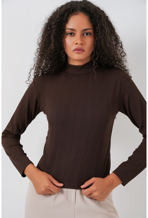 Kadın Uzun Kollu Fitilli Body 976