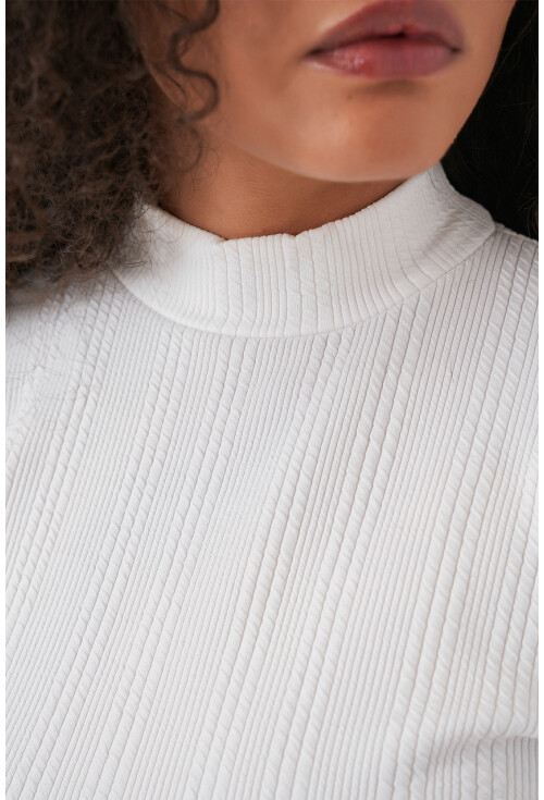 Kadın Uzun Kollu Fitilli Body 976