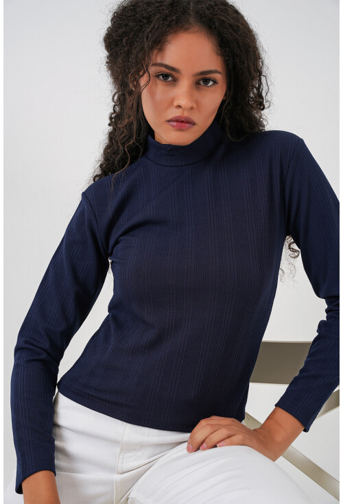 Kadın Uzun Kollu Fitilli Body 976