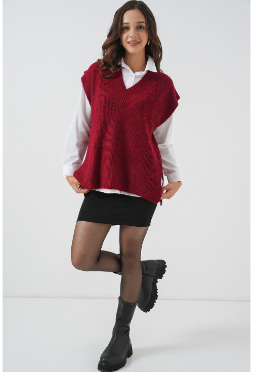 Kadın V Yaka Süveter 15925