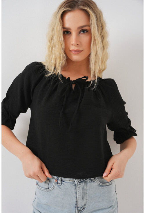 Kadın Yakası Fırfır Detaylı Bluz 959