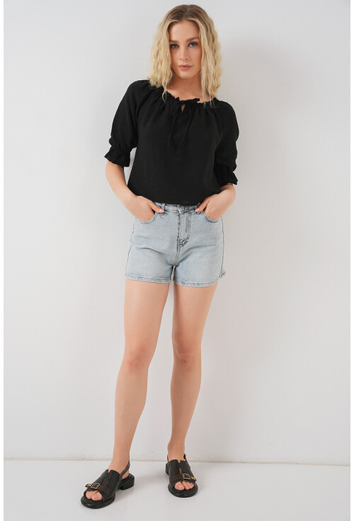 Kadın Yakası Fırfır Detaylı Bluz 959