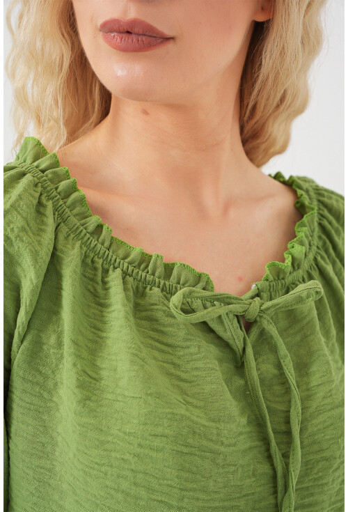 Kadın Yakası Fırfır Detaylı Bluz 959