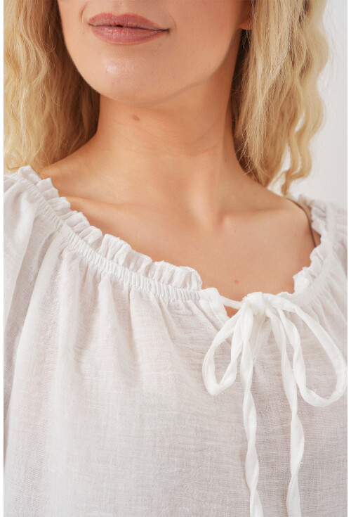 Kadın Yakası Fırfır Detaylı Bluz 959