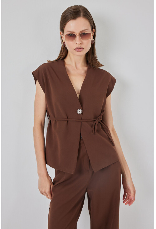 Kadın Yelek Pantolon Kumaş Takım 30050