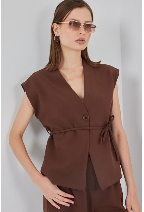 Kadın Yelek Pantolon Kumaş Takım 30050