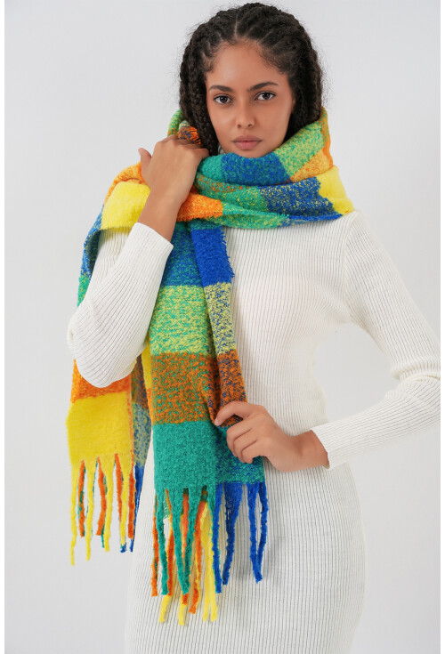 Kadın Yumuşak Dokulu Kalın Şal Atkı 15951