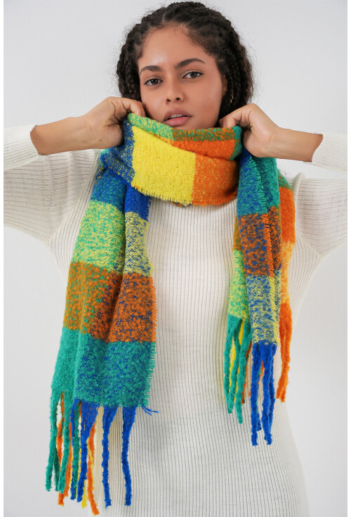 Kadın Yumuşak Dokulu Kalın Şal Atkı 15951