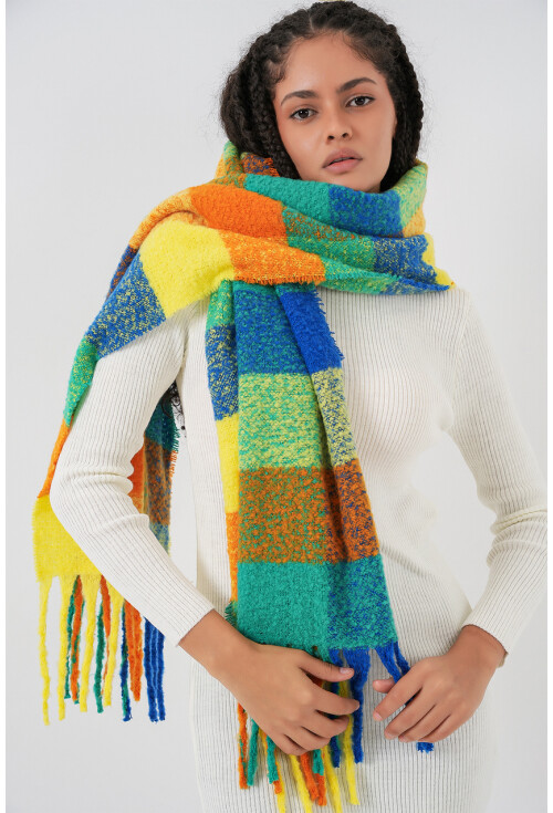 Kadın Yumuşak Dokulu Kalın Şal Atkı 15951