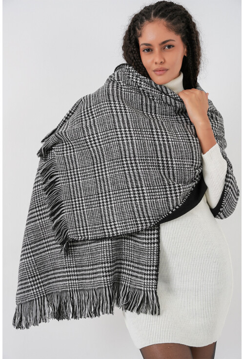 Kadın Yumuşak Dokulu Kalın Şal Atkı 15951