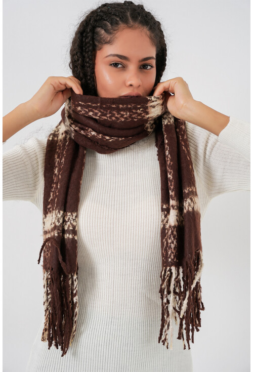 Kadın Yumuşak Dokulu Kalın Şal Atkı 15951