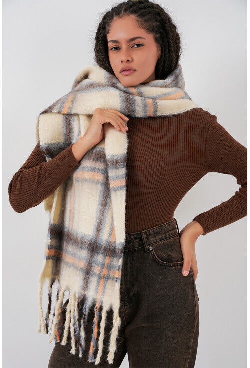 Kadın Yumuşak Dokulu Kalın Şal Atkı 15951