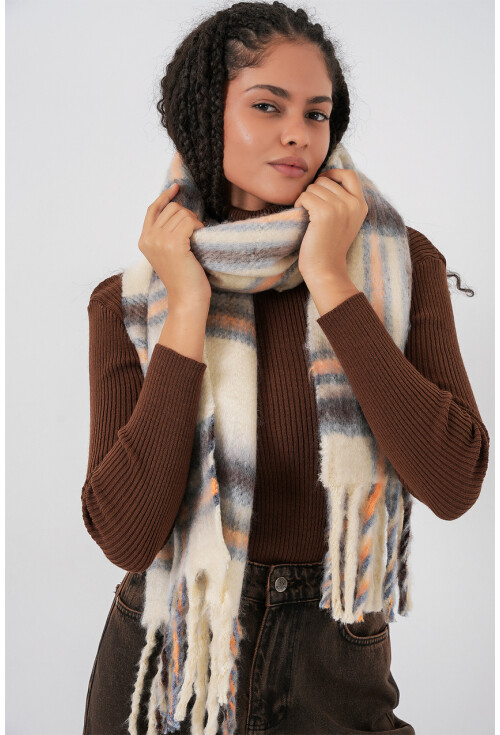 Kadın Yumuşak Dokulu Kalın Şal Atkı 15951