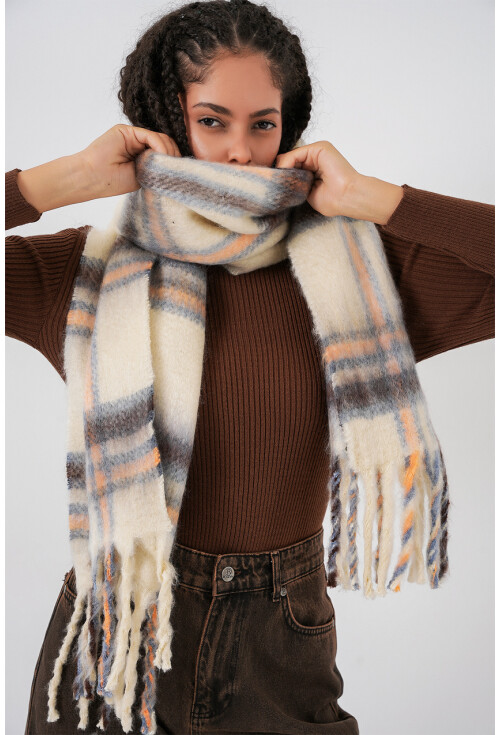 Kadın Yumuşak Dokulu Kalın Şal Atkı 15951