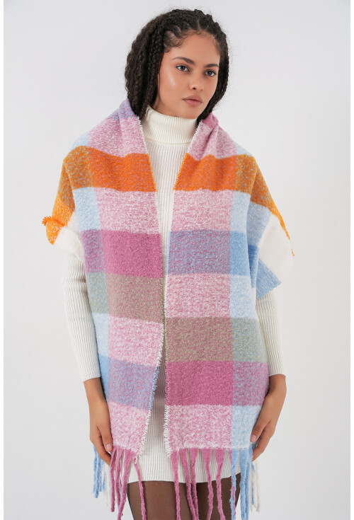 Kadın Yumuşak Dokulu Kalın Şal Atkı 15951