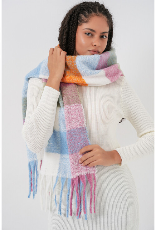 Kadın Yumuşak Dokulu Kalın Şal Atkı 15951