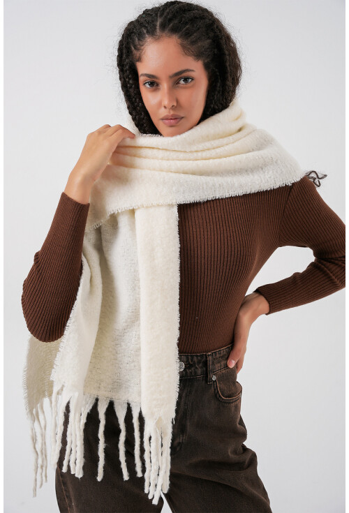 Kadın Yumuşak Dokulu Kalın Şal Atkı 15951