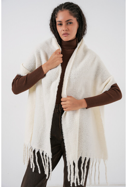 Kadın Yumuşak Dokulu Kalın Şal Atkı 15951