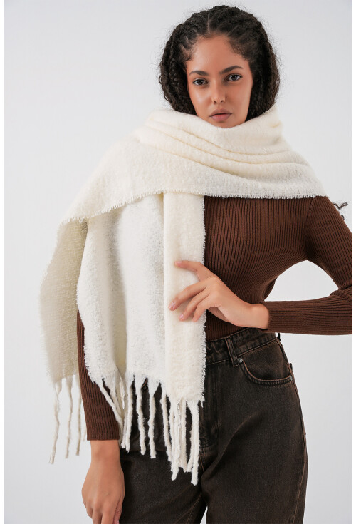 Kadın Yumuşak Dokulu Kalın Şal Atkı 15951