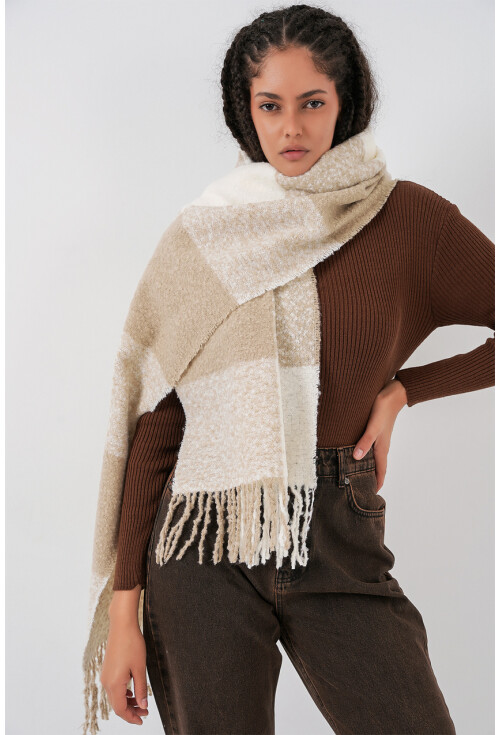 Kadın Yumuşak Dokulu Kalın Şal Atkı 15951