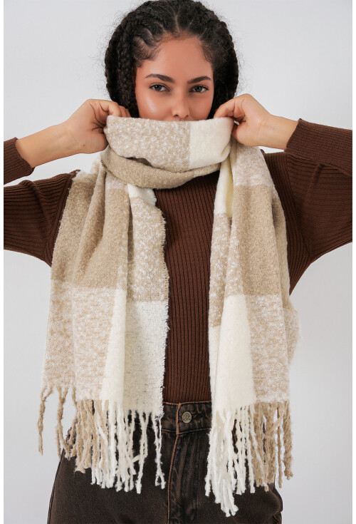 Kadın Yumuşak Dokulu Kalın Şal Atkı 15951