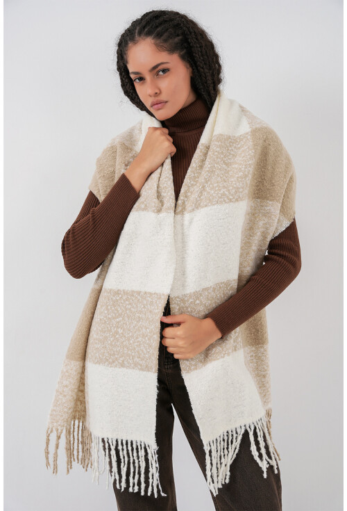 Kadın Yumuşak Dokulu Kalın Şal Atkı 15951