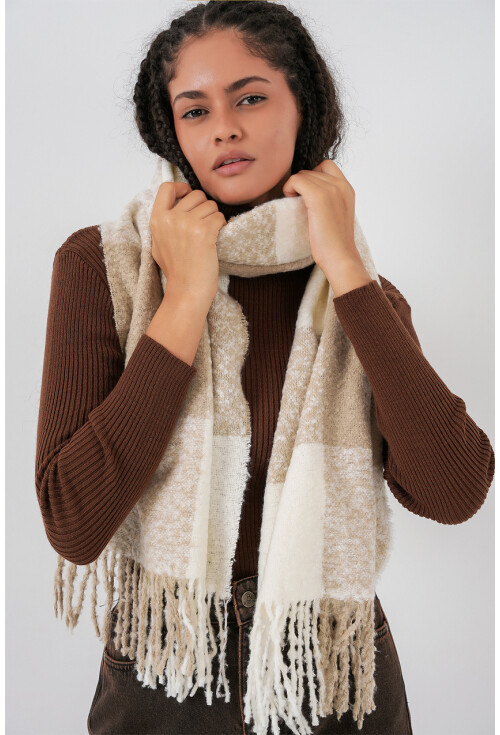 Kadın Yumuşak Dokulu Kalın Şal Atkı 15951