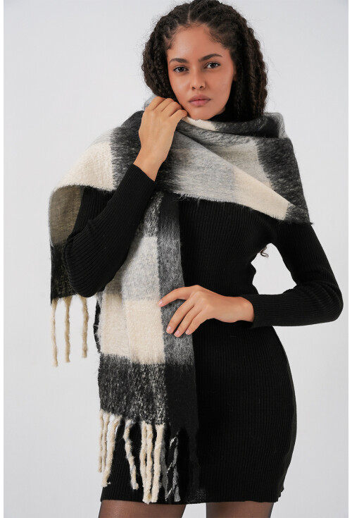 Kadın Yumuşak Dokulu Kalın Şal Atkı 15951