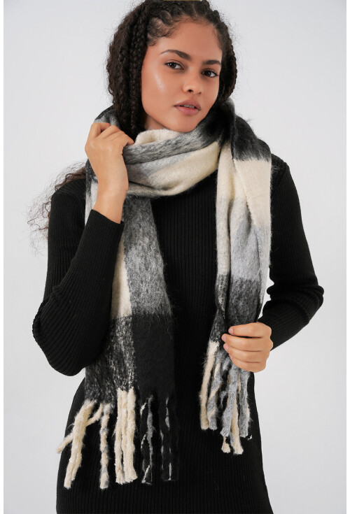 Kadın Yumuşak Dokulu Kalın Şal Atkı 15951