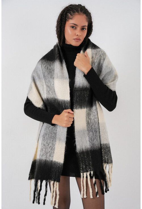 Kadın Yumuşak Dokulu Kalın Şal Atkı 15951