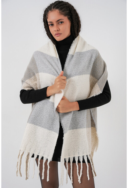 Kadın Yumuşak Dokulu Kalın Şal Atkı 15951