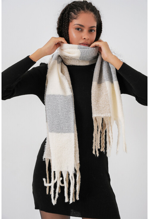 Kadın Yumuşak Dokulu Kalın Şal Atkı 15951