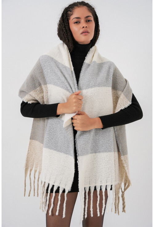 Kadın Yumuşak Dokulu Kalın Şal Atkı 15951