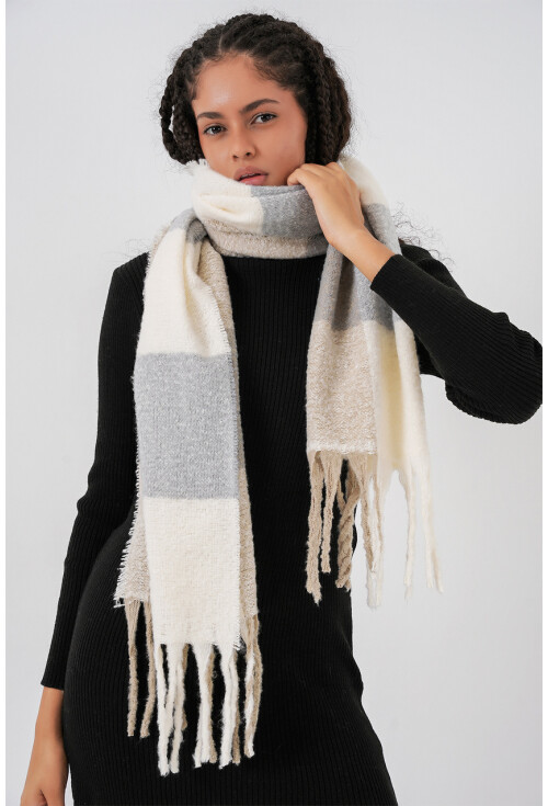 Kadın Yumuşak Dokulu Kalın Şal Atkı 15951