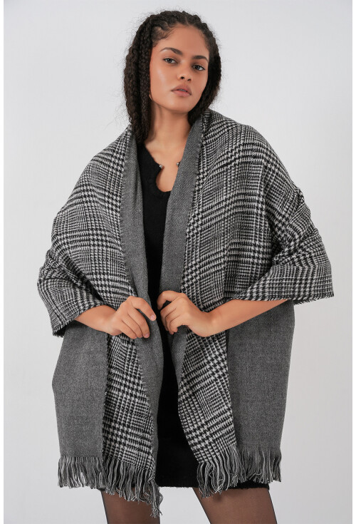 Kadın Yumuşak Dokulu Kalın Şal Atkı 15951