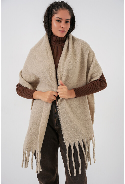 Kadın Yumuşak Dokulu Kalın Şal Atkı 15951